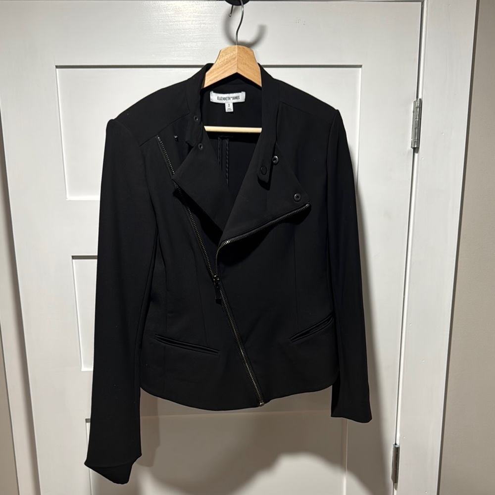 Elizabeth and James Black Tailored Blazer with Notched Lapel